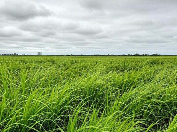 Campos de arroz no Rio Grande do Sul, representando debate sobre crise no setor arrozeiro e questionamentos à Conab.