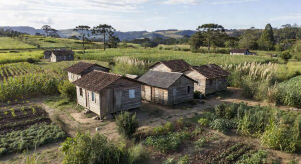 Comunidade quilombola em Viamão com plantações durante prova piloto do Censo Agropecuário do IBGE
