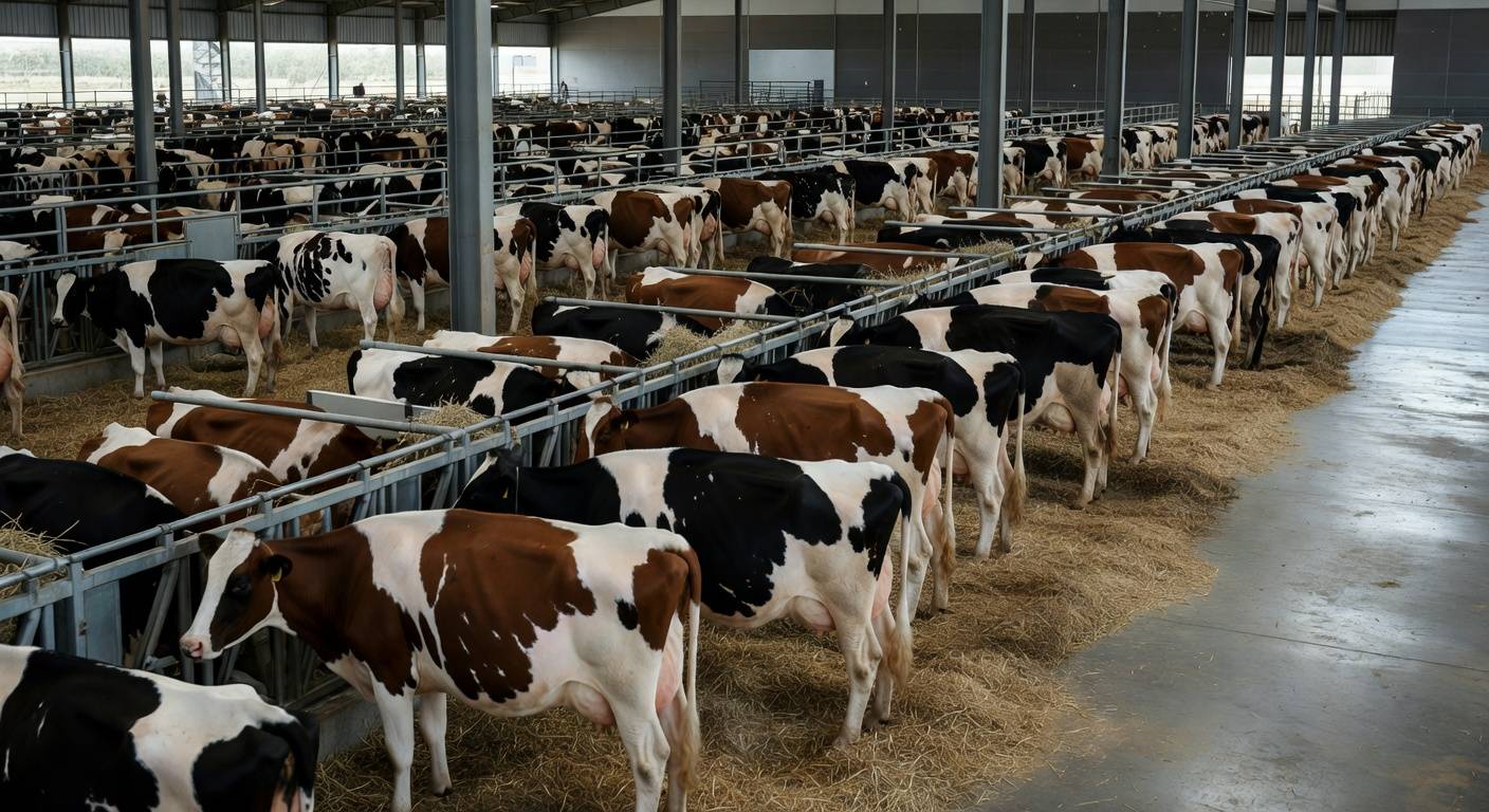 Exposição de gado leiteiro na Fenasul-Expoleite em Esteio, Rio Grande do Sul
