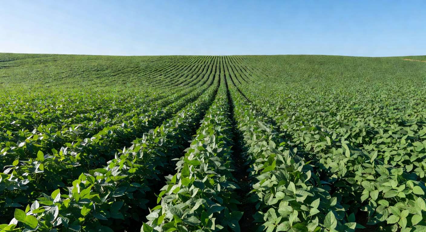 Plantação de soja no Brasil representando alta nos futuros da commodity