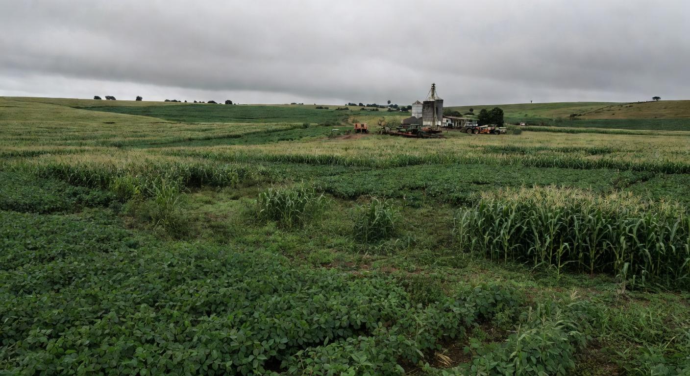 Lavouras de soja e milho no Paraná representando endividamento rural