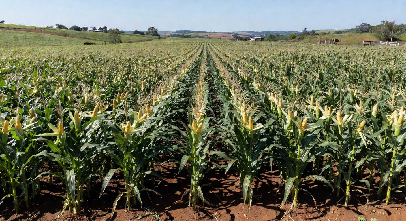 Lavoura de milho no Sul do Brasil com produção recorde