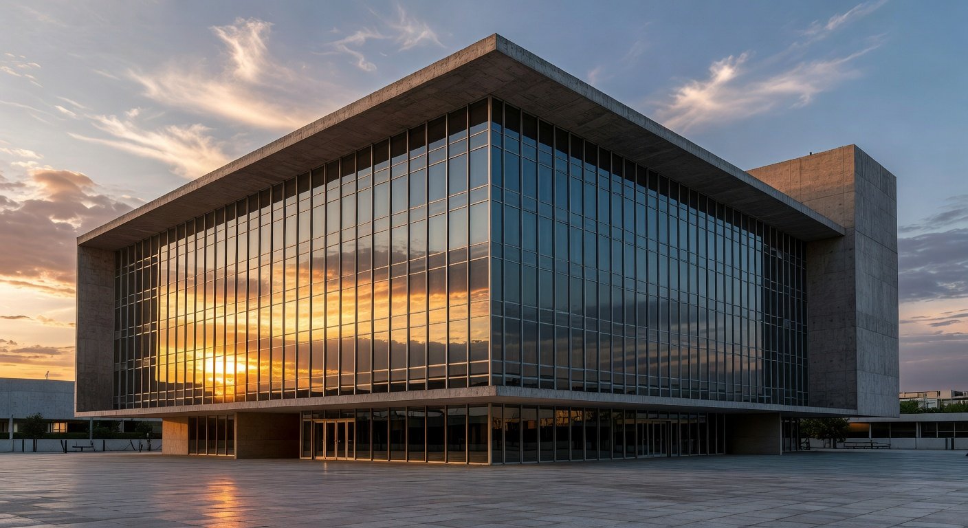 Fachada do Banco Central do Brasil ao entardecer simbolizando alta nas taxas de juros
