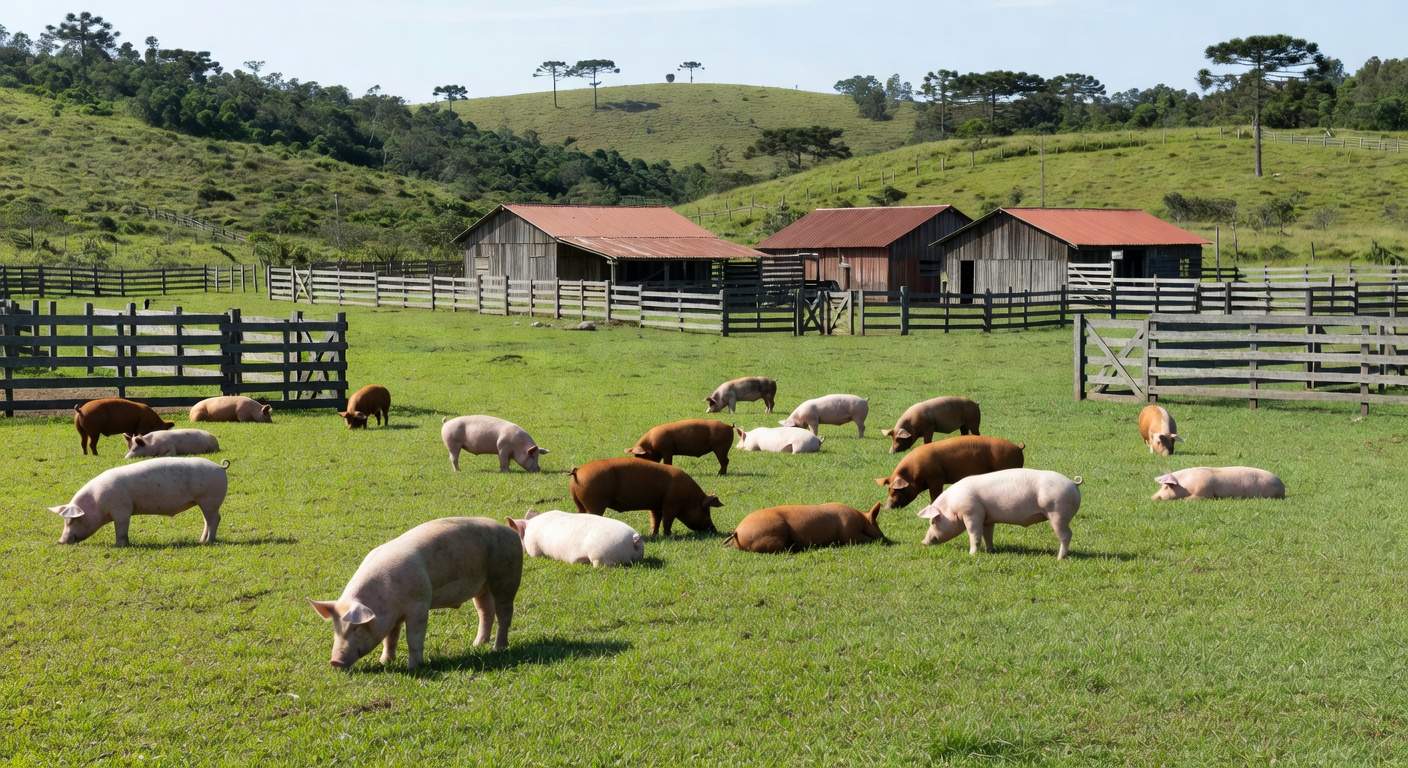 Fazenda de suínos em Santa Cruz, zona livre de peste suína clássica reconhecida pela OMSA
