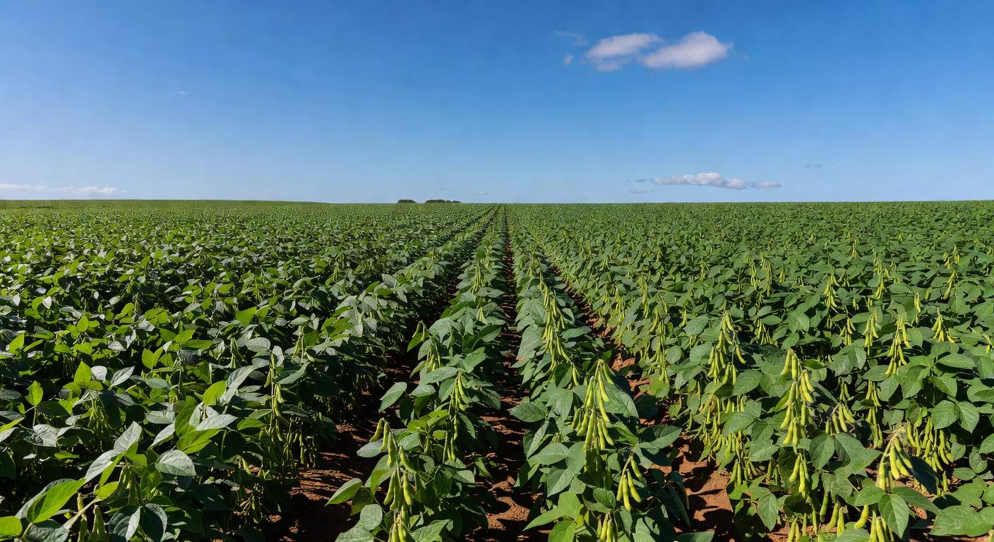 Lavoura de soja brasileira com exportações em alta e preços elevados