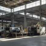 Fábrica industrial nos EUA representando alta nos pedidos