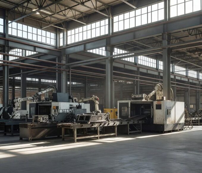 Fábrica industrial nos EUA representando alta nos pedidos