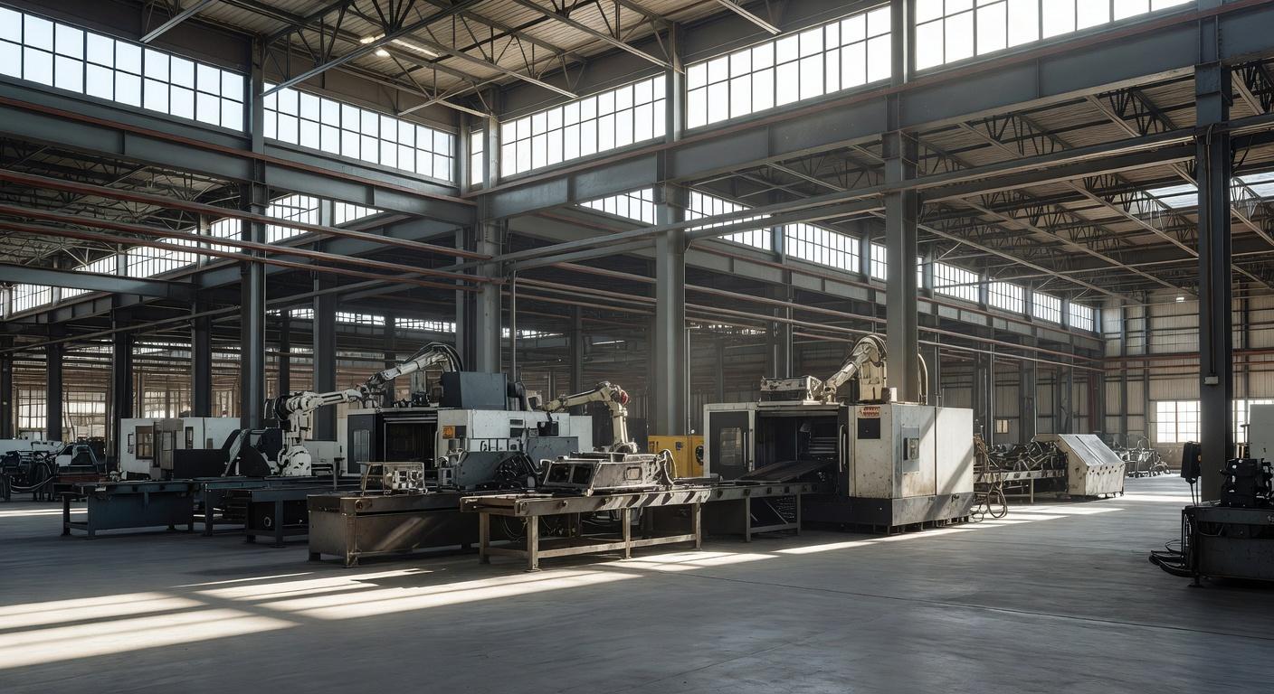 Fábrica industrial nos EUA representando alta nos pedidos