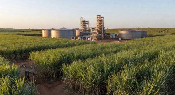 Usina de etanol no Brasil representando venda de operações da Raízen