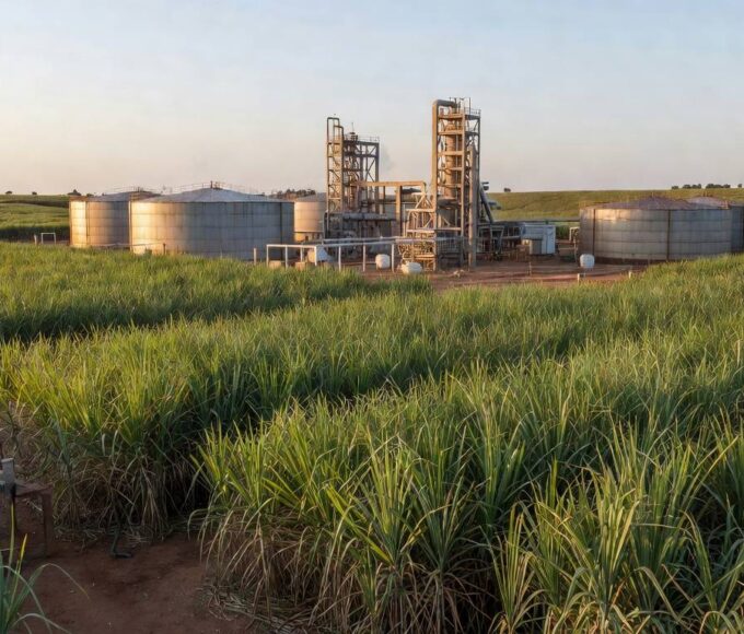 Usina de etanol no Brasil representando venda de operações da Raízen