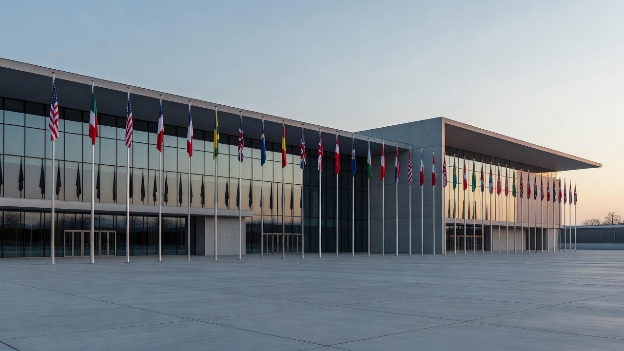 Cúpula do G7 com bandeiras após anúncio de acordo diplomático