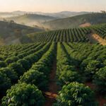 Plantação de café em Minas Gerais representando estudo da Cooxupé vencedor na IFAMA 2026