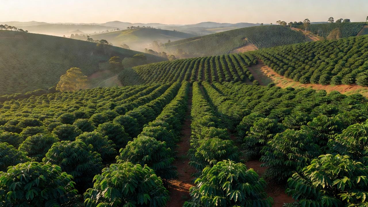Plantação de café em Minas Gerais representando estudo da Cooxupé vencedor na IFAMA 2026