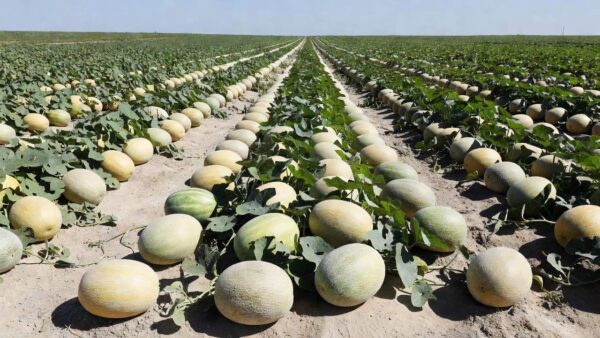 Plantação de melão SV6276MA da Seminis Bayer com alta produtividade no Brasil