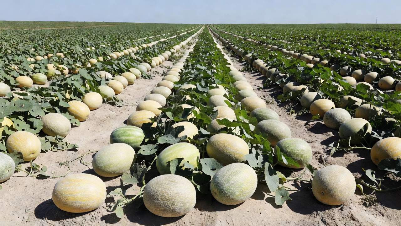 Plantação de melão SV6276MA da Seminis Bayer com alta produtividade no Brasil