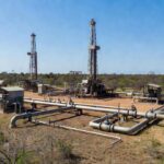 Instalação de exploração de gás natural da Petrobras no Brasil
