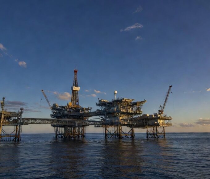 Plataforma offshore brasileira simbolizando queda nos preços de energia
