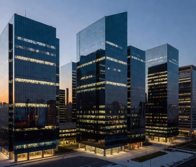 Skyline do centro financeiro de São Paulo simbolizando estreia na Nasdaq