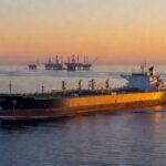 Navio petroleiro exportando petróleo do Golfo em recorde