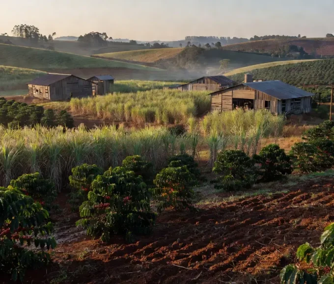 O jovem Lucas Roncoleta, de 15 anos, aprende com o pai, Sérgio, os valores e práticas da agricultura — Foto: Reprodução / TV TEM