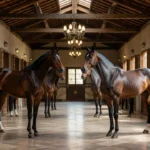 Cavalos puro-sangue em leilão no Haras Frange, São Paulo
