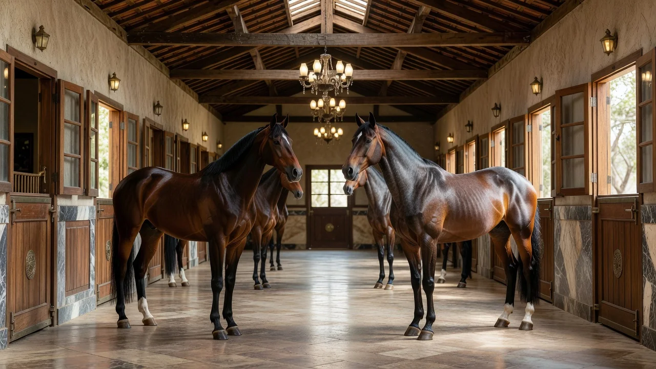 Cavalos puro-sangue em leilão no Haras Frange, São Paulo
