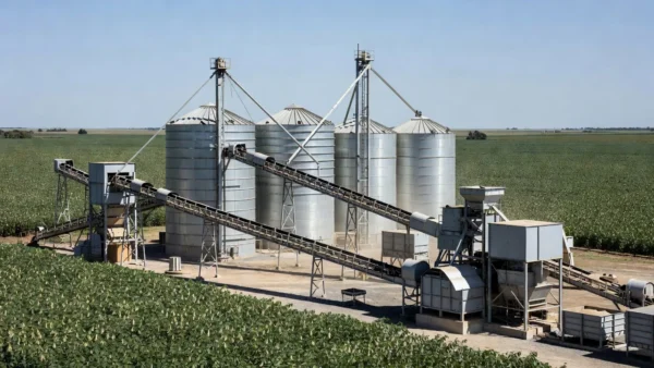 Processamento de oleaginosas em planta industrial com lavouras de soja no Brasil