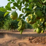 Limões deformados por ácaros com aparência alienígena em plantação no Brasil