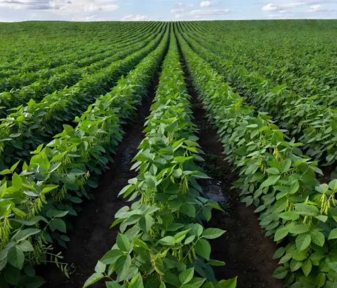 Plantação de soja no Brasil após relatório Pro Farmer sobre queda de preços
