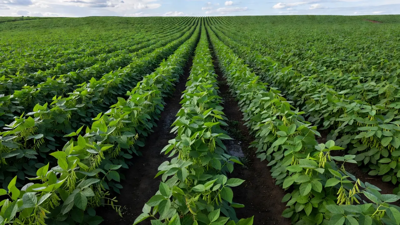 Plantação de soja no Brasil após relatório Pro Farmer sobre queda de preços
