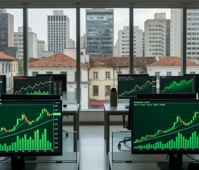 Gráficos de mercados financeiros em alta apesar da inflação