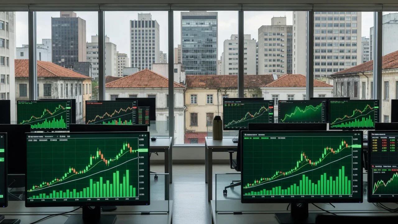 Gráficos de mercados financeiros em alta apesar da inflação