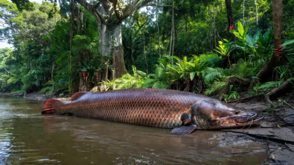 Gigante de 137,9 kg: pirarucu de 2,46 metros bate recorde em reserva brasileira