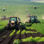 Plantação de soja no Brasil com tecnologias de agricultura de precisão