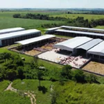 Agroindústria brasileira de frango e suínos em fazenda no interior