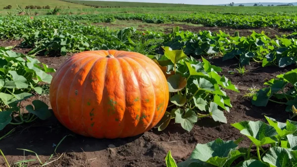 Abóbora gigante de 1.432 quilos colhida nos EUA pode bater recorde mundial. — Foto: Reprodução/Instagram/@northeastgiantpumpkin