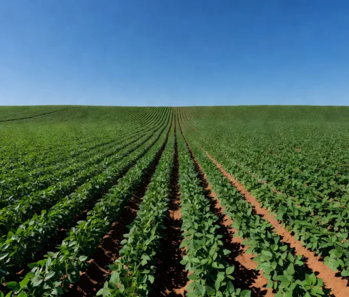 Lavoura de soja no Brasil representando o agronegócio e diálogo com o governo